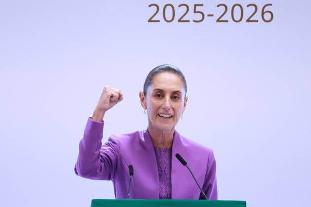 Mexican President Claudia Sheinbaum delivers second State of the Union address MEXICO CITY, MEXICO - SEPTEMBER 01: Mexican President Claudia Sheinbaum speaks during her second State of the Union address, at the National Palace, in Mexico City, Mexico on September 01, 2026. Sheinbaum, Mexico s first female president, presented key achievements from her administration before beginning a nationwide tour of the country s states. Daniel Cardenas Anadolu Mexico City Mexico. Editorial use only. Please get in touch for any other usage.  Copyright: x2026xAnadoluxDanielxCardenasx