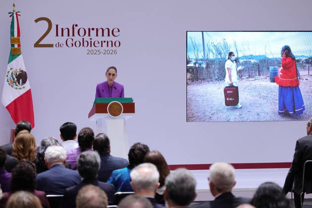 September 1, 2026, Mexico City, Mexico: Mexican President CLAUDIA SHEINBAUM PARDO presented her Second Government Report at the Honor Courtyard of the National Palace in Mexico City, outlining the main achievements and results of her administration nearly two years after taking office. Mexico City Mexico - ZUMAl178 20260901_znp_l178_027 Copyright: xCristianxLeyvax