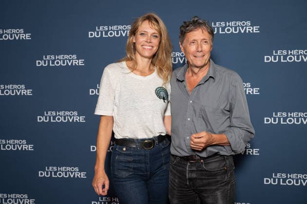 Les Heros Du Louvre Premiere - Paris AJ France Televisions host Antoine de Maximy and his wife Magali Benet attend the photocell of the « Les Heros Du Louvre » Paris Premiere at Cinema l Arlequin on September 1, 2026 in Paris, France. Photo by Alexis Jumeau ABACAPRESS.COM Paris France  Copyright: xJumeauxAlexis ABACAx