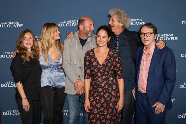 Les Heros Du Louvre Premiere - Paris AJ Fantine Guyot, French actress Julia de Nunez, French actor Kad Merad,Belgian actress Marie Gillain, French director Elie Chouraqui and French actor Jean-Hugues Anglade attend the photocell of the « Les Heros Du Louvre » Paris Premiere at Cinema l Arlequin on September 1, 2026 in Paris, France. Photo by Alexis Jumeau ABACAPRESS.COM Paris France  Copyright: xJumeauxAlexis ABACAx
