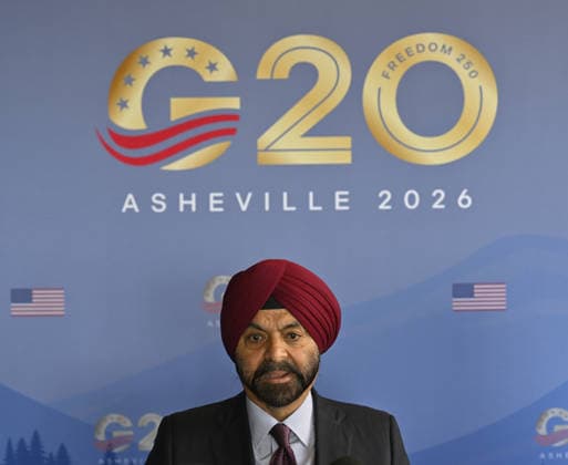 G20 Finance Ministers and Central Bank Governors Meeting In Asheville, North Carolina ASHEVILLE, USA - SEPTEMBER 1: World Bank President Ajay Banga speaks to the press during the second day of the G20 summit of the Finance Ministers and Central Bank Governors Meeting at the Omni Grove Park Inn in Asheville, NC, United States on September 01, 2026. US Treasury Secretary Scott Bessent is hosting a two-day meeting of the Group of 20 world leaders in finance. Peter Zay Anadolu North Carolina United States. Editorial use only. Please get in touch for any other usage.  Copyright: x2026xAnadoluxPeterxZayx