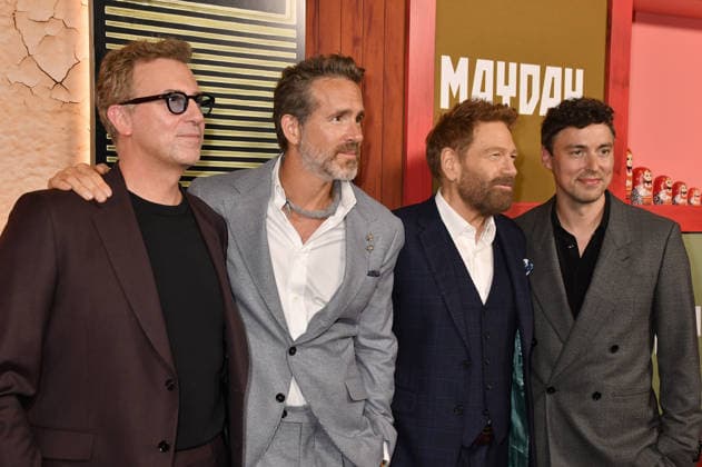 NEW YORK, NY - SEPTEMBER 1: onathan Goldstein, Ryan Reynolds, Kenneth Branagh and John Francis Daley at the Apple TV Original films™ premiere of Mayday on September 1, 2026 at AMC Lincoln Square in New York City. Copyright: xmpi099 MediaPunchx