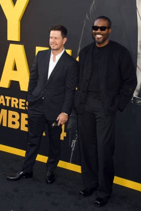 LOS ANGELES, CA - SEPTEMBER 1: Mark Wahlberg and Yahya Abdul-Mateen II at the LA premiere of By Any Means on September 1, 2026 at Paramount Theatre in Los Angeles, California. Copyright: xJeffreyxMayerx
