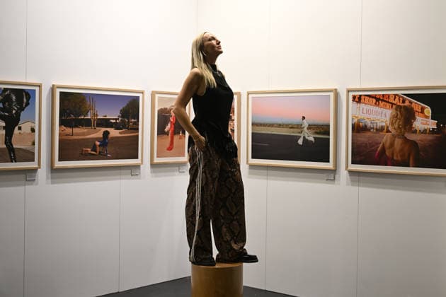 SYDNEY CONTEMPORARY MEDIA PREVIEW, Photographer Cybele Malinowski poses in front of her ˜Deep Fake™ works during a preview of the 10th edition of the Sydney Contemporary Art Fair, at Carriageworks, in Sydney, Wednesday, September 2, 2026. ( NO ARCHIVING SYDNEY NSW AUSTRALIA  Copyright: xDEANxLEWINSx 20260902124273339622