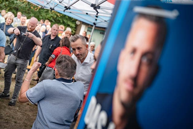 Demokratiefest Haldensleben mit dem AfD-Spitzenkandidaten Ulrich Siegmund, der rund drei Stunden vor Ort teilnimmt;Wahlkampfveranstaltung AfD Demokratiefest in Haldensleben Landtagswahl Sachsen-Anhalt 2026, Haldensleben Sachsen-Anhalt Deutschland Schützenhaus der Schützengilde *** Haldensleben Democracy Festival featuring AfD lead candidate Ulrich Siegmund, who will be on site for about three hours; AfD campaign event at the Democracy Festival in Haldensleben; 2026 Saxony-Anhalt state election; Haldensleben, Saxony-Anhalt, Germany; Schützenhaus of the Schützengilde