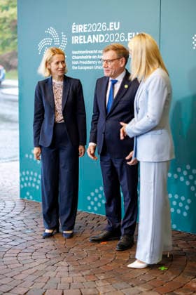 Johann Wadephul (CDU), Federal Minister of Foreign Affairs, attends the Gymnich meeting of EU foreign ministers. Pictured here with the High Representative for Foreign Affairs and Security Policy, Kaja Kalla, and the Minister of Foreign Affairs of Ireland, Helen McEntee, from Wicklow, September 2, 2026. Photographed on behalf of the Federal Foreign Office, Wicklow, Ireland Copyright: xThomasxImox