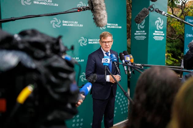 Johann Wadephul (CDU), Federal Foreign Minister, attends the Gymnich meeting of EU foreign ministers. Pictured here making a statement to the press in Wicklow on September 2, 2026. Photographed on behalf of the Federal Foreign Office in Wicklow, Ireland. Copyright: xThomasxImox