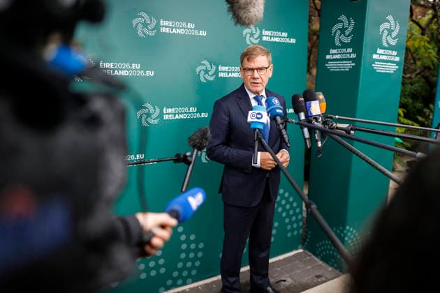 Johann Wadephul (CDU), Federal Foreign Minister, attends the Gymnich meeting of EU foreign ministers. Pictured here making a statement to the press in Wicklow on September 2, 2026. Photographed on behalf of the Federal Foreign Office in Wicklow, Ireland. Copyright: xThomasxImox