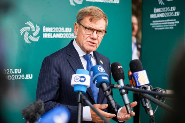 Johann Wadephul (CDU), Federal Minister of Foreign Affairs, attends the Gymnich meeting of EU foreign ministers. Pictured here during a press statement in Wicklow, September 2, 2026. Photographed on behalf of the Federal Foreign Office in Wicklow, Ireland. Copyright: xThomasxImox