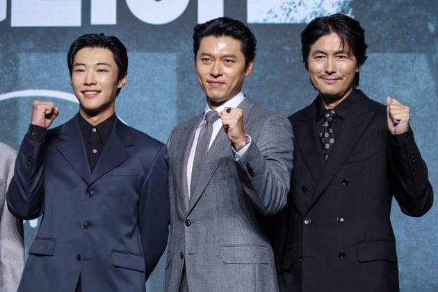 Made in Korea Season 2 press conference in Seoul (L-R) South Korean actors Woo Do-hwan, Hyun Bin and Jung Woo-sung pose for photos during a news conference for the Disney+ original series Made in Korea Season 2 at the Conrad Seoul hotel in Seoul, South Korea, on September 02, 2026. Seoul South Korea  Copyright: xMatrixxImagesx xJungxUi-Chelx