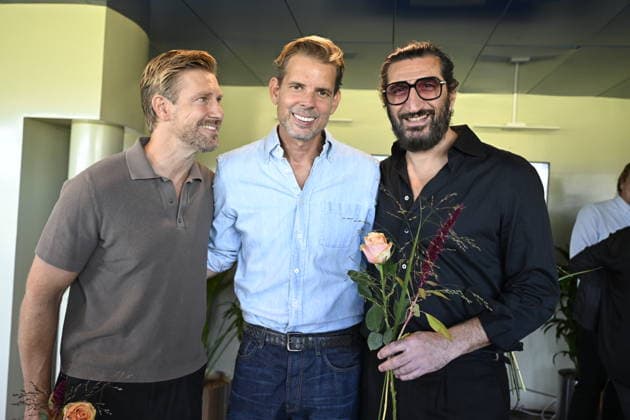 STOCKHOLM, SWEDEN 20260902 The film *Arkipelag* will be Sweden’s Oscar entry for 2027. Director Alex Schulman is flanked by actors Linus Wahlgren and Fares Fares during a press conference at the Film House. STOCKHOLM, SWEDEN x10070x  Copyright: xJessicaxGow TTx SVERIGES OSCARSBIDRAG N8f99suXNIk