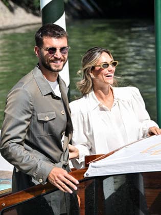 IPA88025336 - Venice, 83rd Venice International Film Festival 2026 - Day 1 - Arrivals at the Excelsior Hotel™s pier - Pictured: Beatrice Valli, Marco Fantini  Copyright: xSimonexComix xPoolxPhotoxEventsx08x 88025336