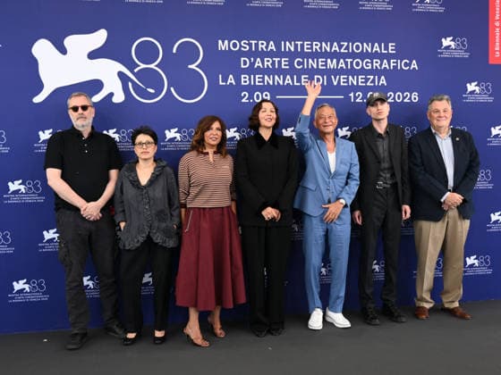IPA88025741 - Venice, 83rd Venice International Film Festival 2026 - Day 1 - Jury Photocall - Pictured: Xavier Giannoli, Shahrbanoo Sadat, Kaouther Ben Hania, Jury President Maggie Gyllenhaal, Johnnie To, Daniel Blumberg, Francesco Casetti  Copyright: xAlbertoxTerenghix xPoolxPhotoxEventsx08x 88025741