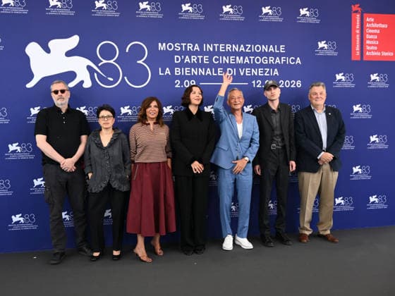 IPA88025742 - Venice, 83rd Venice International Film Festival 2026 - Day 1 - Jury Photocall - Pictured: Xavier Giannoli, Shahrbanoo Sadat, Kaouther Ben Hania, Jury President Maggie Gyllenhaal, Johnnie To, Daniel Blumberg, Francesco Casetti  Copyright: xAlbertoxTerenghix xPoolxPhotoxEventsx08x 88025742