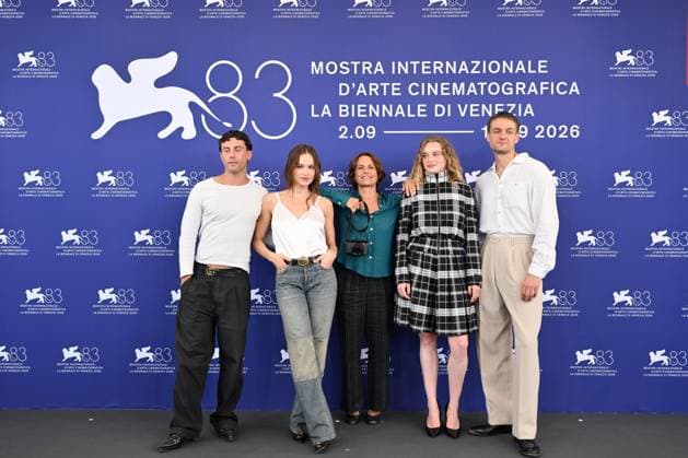September 2, 2026, Venice, Rome, Italy: Aaron Altaras, Emilia Schâoeâ¢Âle, director Alina Marazzi, Luna Wedler and Lucas Englander during the photocall for the film The Girl with the Leica, 83rd Venice International Film Festival, Venice, 02 09 2026 Venice Italy - ZUMAa289 20260902_zia_a289_031 Copyright: xMlax xAgfx