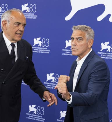 83rd Venice International Film Festival VENICE, ITALY - SEPTEMBER 02: Artistic Director Alberto Barbera and George Clooney attend the Golden Lion For Lifetime Achievement Photocall during the 83rd Venice International Film Festival at Palazzo del Casino on September 02, 2026 in Venice, Italy. Primo Barol Anadolu Venice Italy. Editorial use only. Please get in touch for any other usage.  Copyright: x2026xAnadoluxPrimoxBarolx