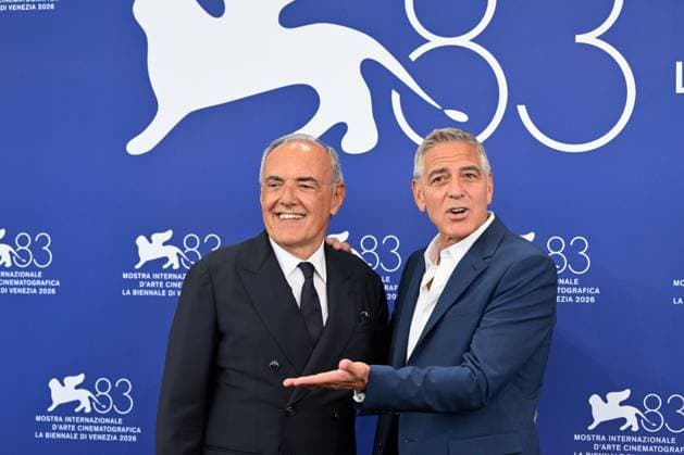 September 2, 2026, Venice, Rome, Italy: George Clooney and Alberto Barbera, director of the 2026 Venice Film Festival, during the photocall for the Golden Lion for Lifetime Achievement during the 83rd Venice Film Festival. Venice, September 2, 2026 Venice Italy  - ZUMAa289 20260902_zia_a289_072 Copyright: xMariaxLauraxAntonellix xAgfx