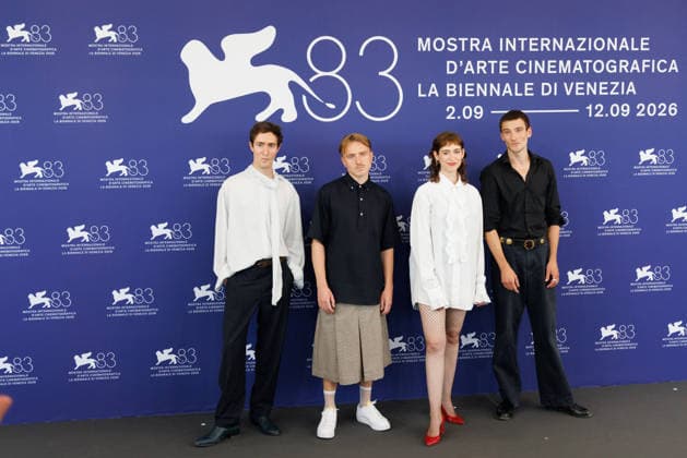 News - La Ragazza Con La Leica (The Girl With The Leica) Photocall - The 83rd Venice International Film Festival VENICE, ITALY - SEPTEMBER 02: Idan Weiss, Hans-Christian Hegewald, Lia von Blarer and Sebastian Schneider attend the La Ragazza Con La Leica (The Girl With The Leica) Photocall during the 83rd Venice International Film Festival at Palazzo del Casino on September 02, 2026 in Venice, Italy. Photo: Cinzia Camela. Lido di Venezia Palazzo del Casino Italy Copyright: xCinziaxCamelax xLiveMediax LPN_2634349