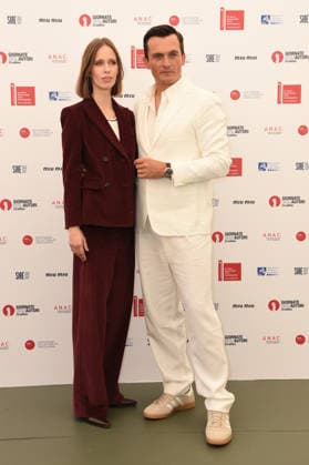 IPA88032775 - Venice, Photocall for the film *My Notes on Mars*; pictured: Lili Horvat and Rupert Friend  Copyright: xFRANCESCAxVIECELIx xFrancescaxViecelix 88032775