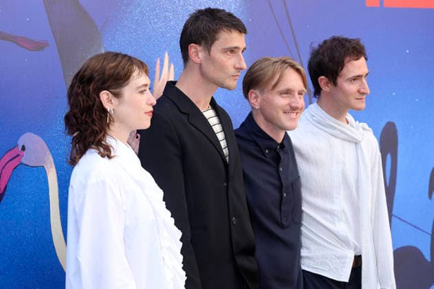 Lia von Blarer, Sebastian Schneider, Hans Christian Hegewald, and Idan Weiss at the premiere of the feature film *Das Mädchen mit der Leica* (*La ragazza con la Leica*) (*The Girl with the Leica*) at the 2023 Venice Biennale—the 83rd Venice International Film Festival—in the Sala Darsena in Venice, September 2, 2026 Foto:xD.xBedrosianx xFuturexImagex leica_prem_6901