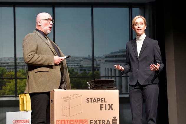 Martin Molitor and Judith Richter at the photo shoot for the play *Putsch: A Guide to Destroying a Democracy* at the Schlosspark Theater in Berlin, September 2, 2026 Foto:xM.xBehrensx xFuturexImagex putsch_6939