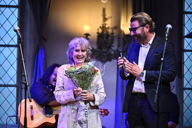 STOCKHOLM, SWEDEN September 2, 2026 This year’s Cornelis Prize winner, Siw Malmkvist, with Anton Strand, chair of the Cornelis Vreeswijk Memorial Foundation. The Cornelis Prize and the Stockholm City Mission announce this year’s Cornelis Prize at Mötesplats Mariatorget in Stockholm. STOCKHOLM, SWEDEN x10430x  Copyright: xChristinexOlsson TTx CORNELISPRISET TILLKÄNNAGES P-Gym2hEPjs