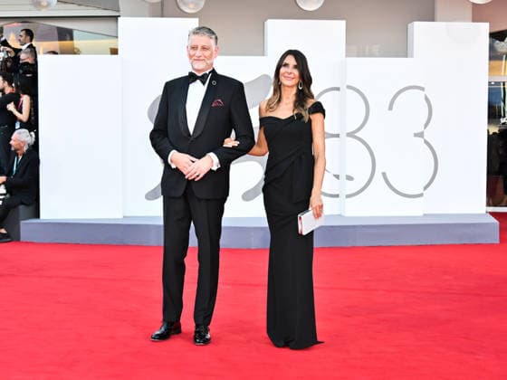 IPA88037936 - Venice, 83rd Venice International Film Festival 2026 - Night 1 - Opening Night Red Carpet. Pictured here is Minister of Culture Alessandro Giuli with his wife, Valeria Falcioni  Copyright: xSimonexComix xPoolxPhotoxEventsx08x 88037936