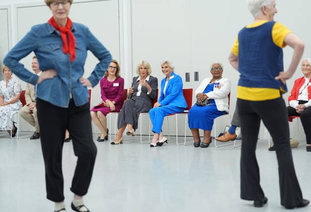 Royal visit to the Royal Academy of Dance Queen Camilla, Patron of the Royal Academy of Dance (RAD) (centre) during a visit to their global headquarters in south-west London, to see the broad range of programmes the academy offers as part of its charitable work, including programmes supporting older dancers, people affected by cancer, and young people participating in a street dance lesson. Picture date: Wednesday September 2, 2026. PA Photo., Credit:Yui Mok PA ROTA - B68 Avalon UK, London  Copyright: xYuixMokx xPAxROTAx-xB68x xAvalonx 1130178714