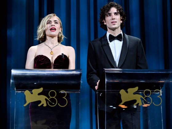 IPA88039037 - Venice, 83rd Venice International Film Festival 2026 - Night 1 - Opening ceremony in the Sala Grande for the Lifetime Achievement Lion - Pictured: Greta Scarano, Nicolas Maupas  Copyright: xSimonexComix xPoolxPhotoxEventsx08x 88039037