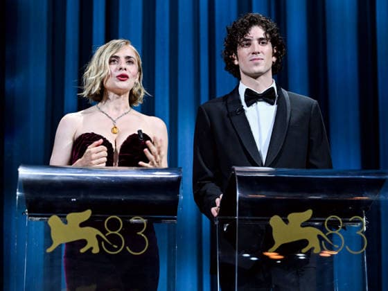 IPA88039043 - Venice, 83rd Venice International Film Festival 2026 - Night 1 - Opening ceremony in the Sala Grande for the Lifetime Achievement Lion - Pictured: Greta Scarano, Nicolas Maupas  Copyright: xSimonexComix xPoolxPhotoxEventsx08x 88039043