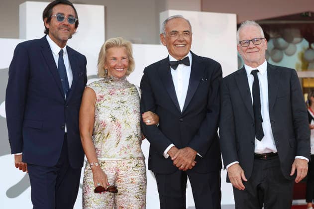 Grancois Breavoine, Iris Knobloch, Alberto Barbera and Thierry Fremaux at the opening ceremony featuring the premiere of the film *Ink* at the 2023 Venice Biennale—the 83rd Venice International Film Festival—at the Palazzo del Cinema in Venice, September 2, 2026 Foto:xD.xBedrosianx xFuturexImagex opening_6886