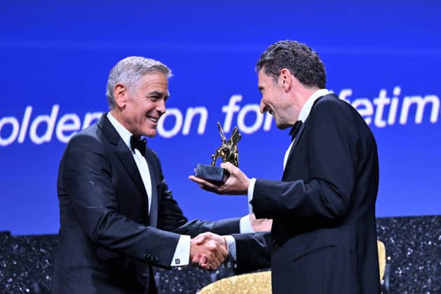 September 2, 2026, Venice, Rome, Italy: Pietrangelo Buttafuoco presents George Clooney with the Golden Lion for Lifetime Achievement during the opening ceremony, 83rd Venice Film Festival. Venice, September 2, 2026 Venice Italy  - ZUMAa289 20260902_zia_a289_296 Copyright: xMariaxLauraxAntonellix xAgfx