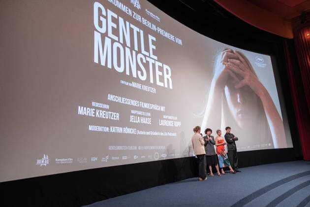 Premiere of GENTLE MONSTER: On-Stage Presentation, Q&A with Marie Kreutzer, Jella Haase, Laurence Rupp, and Host Katrin Rönicke. Premiere of GENTLE MONSTER at the Delphi Filmpalast Cinema in Berlin Copyright: xEventpressx