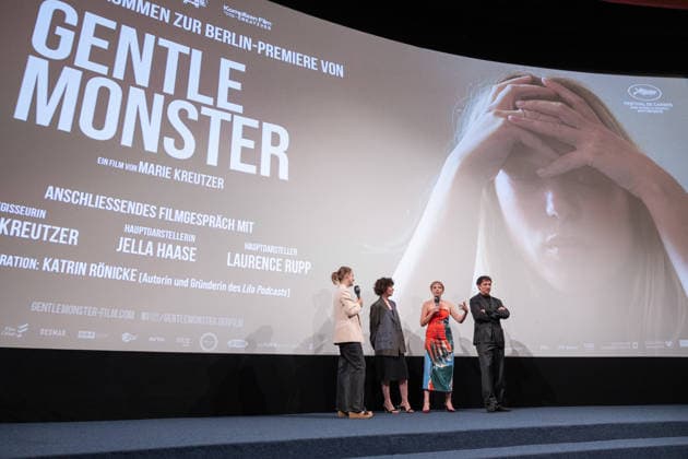 Premiere of GENTLE MONSTER: On-Stage Presentation, Q&A with Marie Kreutzer, Jella Haase, Laurence Rupp, and Host Katrin Rönicke. Premiere of GENTLE MONSTER at the Delphi Filmpalast Cinema in Berlin Copyright: xEventpressx