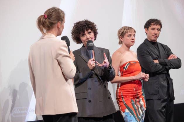 GENTLE MONSTER Premiere: On-Stage Presentation with Q&A Featuring Marie Kreutzer, Jella Haase, Laurence Rupp, and Host Katrin Rönicke. GENTLE MONSTER Premiere at the Delphi Filmpalast Cinema in Berlin Copyright: xEventpressx