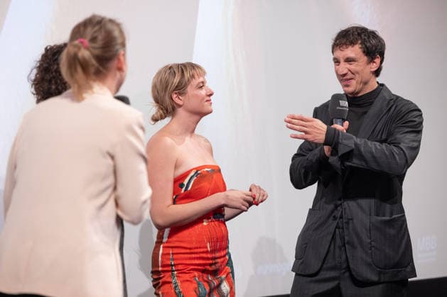 GENTLE MONSTER Premiere: On-Stage Presentation with Q&A Featuring Marie Kreutzer, Jella Haase, Laurence Rupp, and Host Katrin Rönicke. GENTLE MONSTER Premiere at the Delphi Filmpalast Cinema in Berlin Copyright: xEventpressx