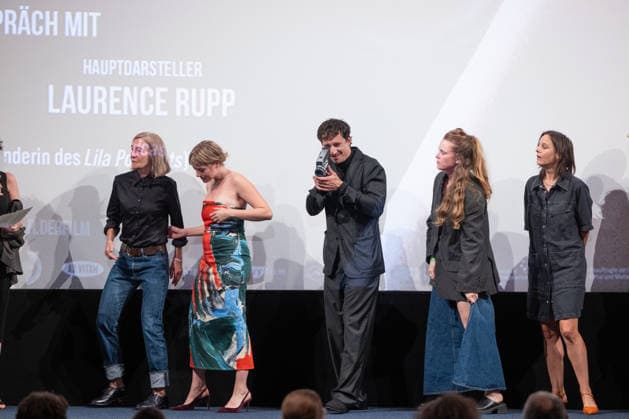 GENTLE MONSTER Premiere: On-Stage Presentation with Q&A Featuring Marie Kreutzer, Jella Haase, Laurence Rupp, and Host Katrin Rönicke. GENTLE MONSTER Premiere at the Delphi Filmpalast Cinema in Berlin Copyright: xEventpressx