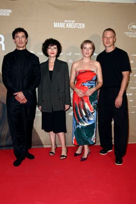 Laurence Rupp, Marie Kreutzer, Jella Haase, and Anton Rubtsov at the premiere of *Gentle Monster* at the Delphi Filmpalast in Berlin, September 2, 2026 Foto:xN.xKubelkax xFuturexImagex monster_6911