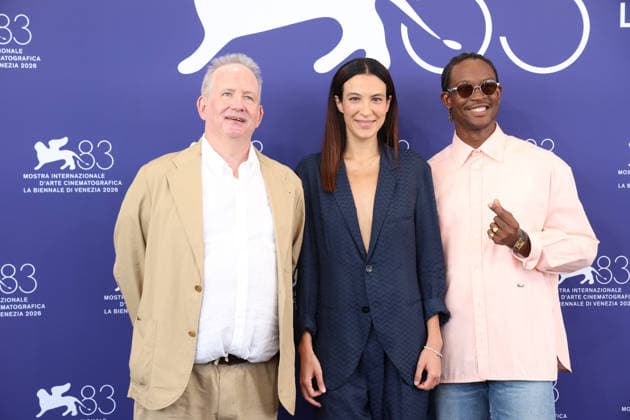 September 2, 2026, Venice, Italy: Ted Hope, Carolina Cavalli and Akinola Davies Jr pose at the Jury photocall during the 83rd Venice International Film Festival at Palazzo del Casino on the Lido in Venice, Italy, on 02 September 2026. Photo: Venice Italy - ZUMAm179 20260902_zep_m179_085 Copyright: xAlecxMichaelx