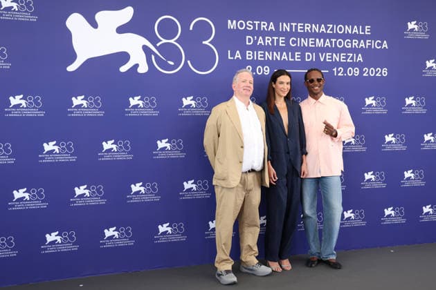 September 2, 2026, Venice, Italy: Ted Hope, Carolina Cavalli and Akinola Davies Jr pose at the Jury photocall during the 83rd Venice International Film Festival at Palazzo del Casino on the Lido in Venice, Italy, on 02 September 2026. Photo: Venice Italy - ZUMAm179 20260902_zep_m179_086 Copyright: xAlecxMichaelx