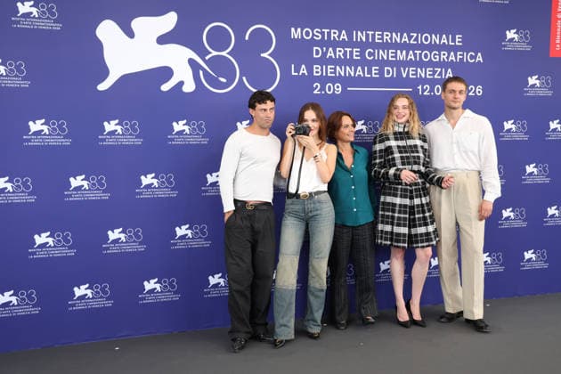 September 2, 2026, Venice, Italy: Aaron Altaras, Emilia Schüle, Alina Marazzi, Luna Wedler and Lucas Englander attend the premiere of The Girl With The Leica during the 83rd Venice International Film Festival at Palazzo del Cinema on the Lido in Venice, Italy, on 02 September 2026. Photo: Venice Italy - ZUMAm179 20260902_zep_m179_087 Copyright: xAlecxMichaelx