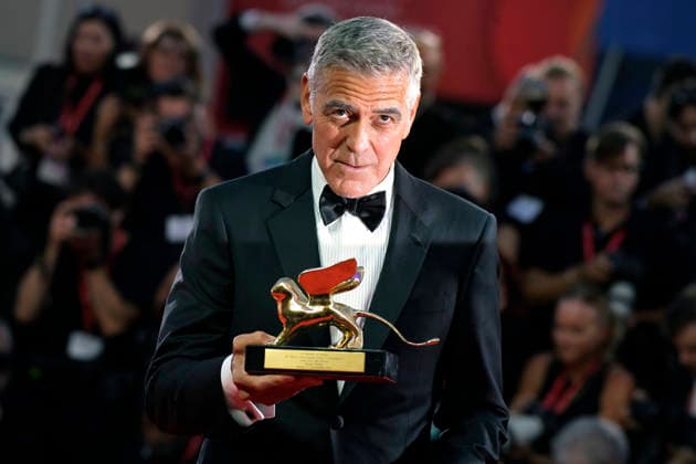 George Clooney poses on the red carpet after receiving the Golden Lion for Lifetime Achievement Award during the Opening Ceremony the 83rd Venice International Film Festival at Sala Grande on September 2, 2026 in Venice, Italy.  VFF20260902860 RoccoxSpaziani