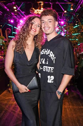 Garry Secret with his girlfriend Jessica Kühberger at the 2026 PROMI BIG BROTHER REVEAL EVENT at the Capitol Theater in Düsseldorf on September 2, 2026