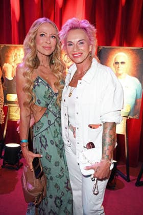 Jenny Elvers and Annika Kaersten Hoenig at the 2026 PROMI BIG BROTHER REVEAL EVENT at the Capitol Theater in Düsseldorf on September 2, 2026