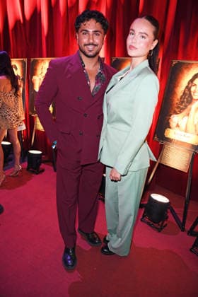 Amir Hosseiny with his girlfriend Fabienne Neumann at the 2026 PROMI BIG BROTHER REVEAL EVENT at the Capitol Theater in Düsseldorf on September 2, 2026