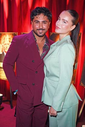 Amir Hosseiny with his girlfriend Fabienne Neumann at the 2026 PROMI BIG BROTHER REVEAL EVENT at the Capitol Theater in Düsseldorf on September 2, 2026