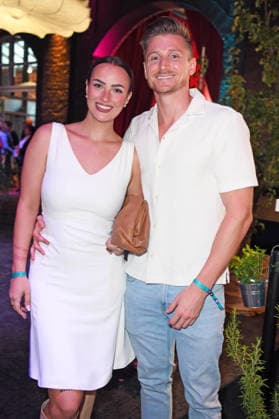 Paulina Ljubas with her boyfriend Tommy Pedroni at the 2026 PROMI BIG BROTHER REVEAL EVENT at the Capitol Theater in Düsseldorf on September 2, 2026