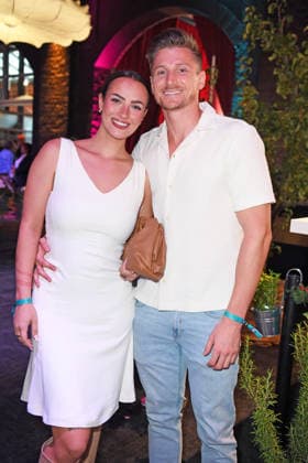 Paulina Ljubas with her boyfriend Tommy Pedroni at the 2026 PROMI BIG BROTHER REVEAL EVENT at the Capitol Theater in Düsseldorf on September 2, 2026