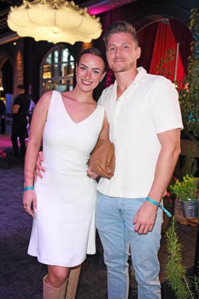 Paulina Ljubas with her boyfriend Tommy Pedroni at the 2026 PROMI BIG BROTHER REVEAL EVENT at the Capitol Theater in Düsseldorf on September 2, 2026