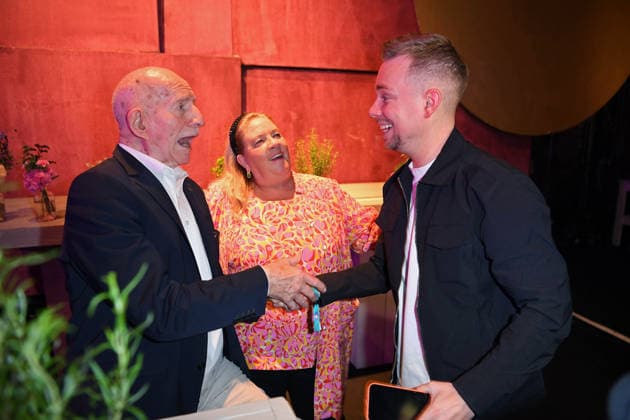 Werner Hansch, Kathy Kelly, Udo Bönstrup, and Hendrik Nitsch at the PROMI BIG BROTHER REVEAL EVENT 2026 at the Capitol Theater in Düsseldorf on September 2, 2026